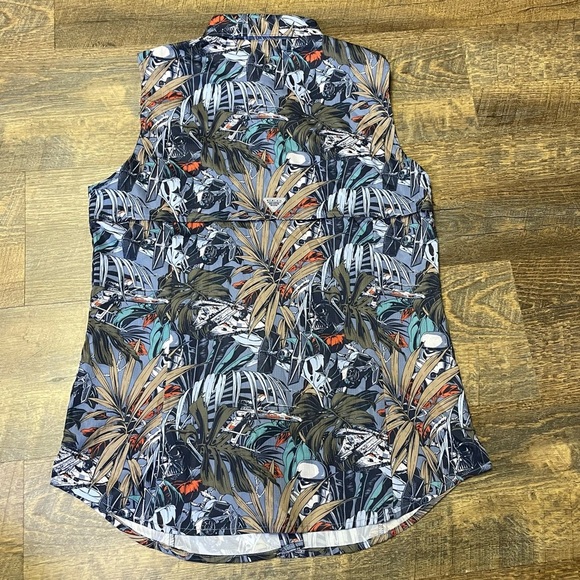 Columbia PFG Star Wars Womens Small Sleeveless Tank Top Snap Button Rare Collab - Picture 12 of 16